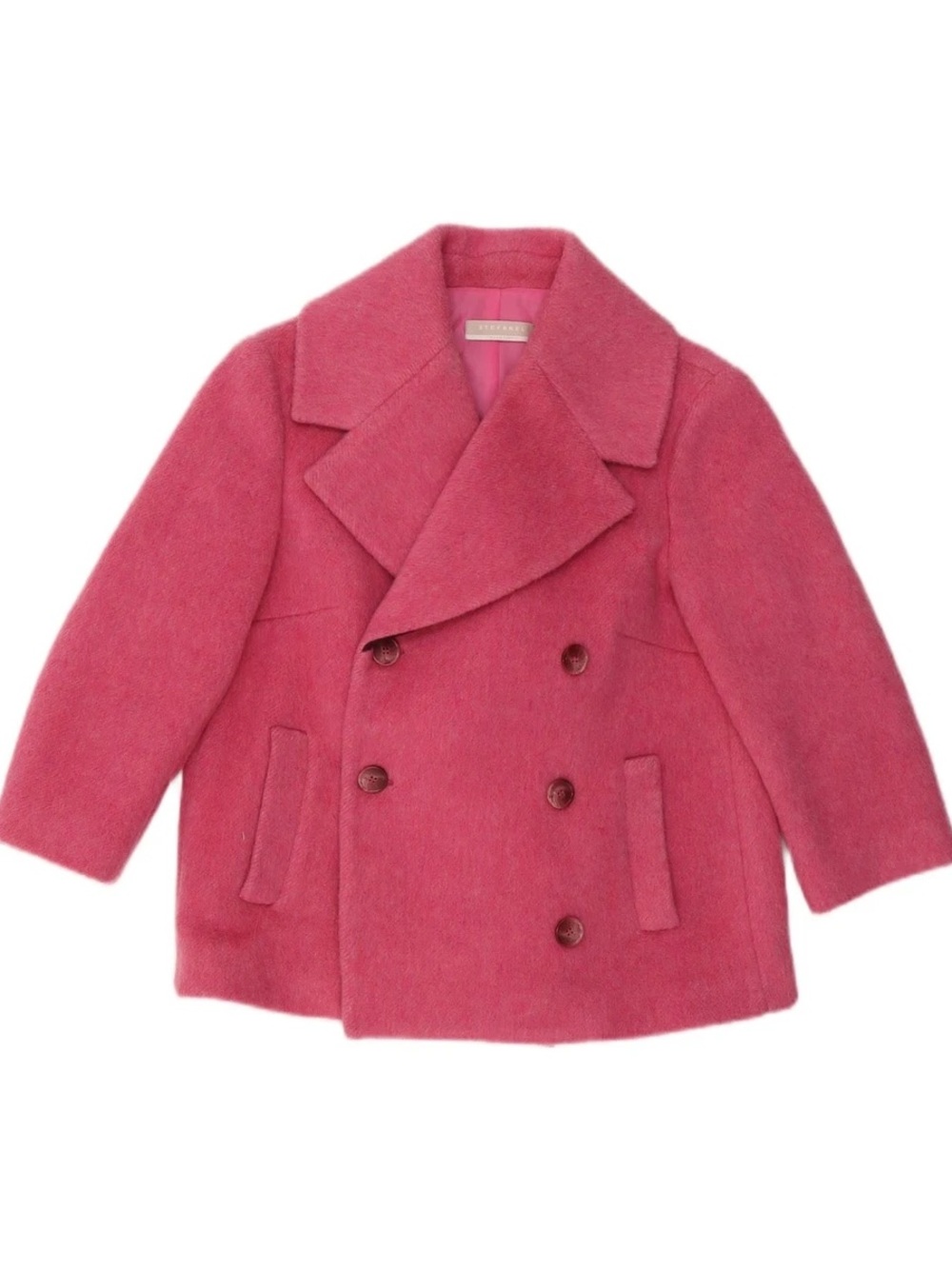 STEFANEL Pink Wool Double-Breasted Pea Coat
Size 4